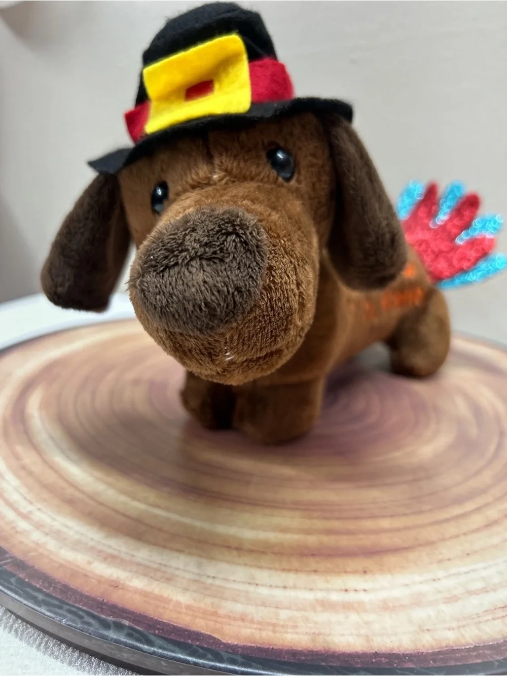 DanDee Collectors Thanksgiving Dachshund Wiener Dog Plush Pilgrim Turkey Gobble